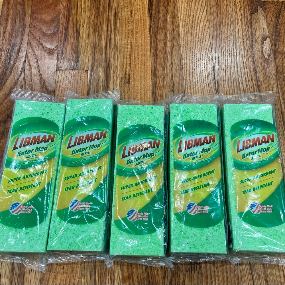 5 Libman Gator‎ Mop Refills Super Absorbent Tear Resistant #03021